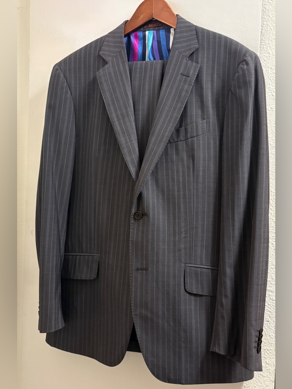 Etro Milano Men's Pinstripe Two Piece Suit, Blazer & Pants